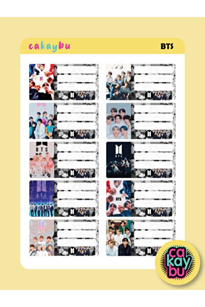 cakaybu Autocolant pentru caiet de școală Bts Kpop