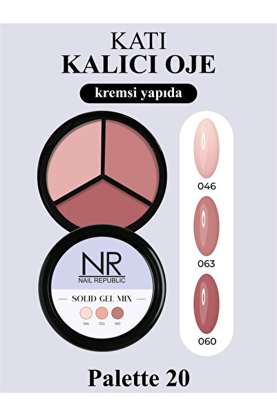 Nail Republic Nr Krem Kalıcı Oje Solıd Gel Mıx, Pallete 20 (046,053,060)