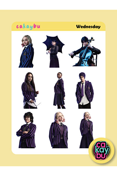 cakaybu Autocolant Wednesday Addams