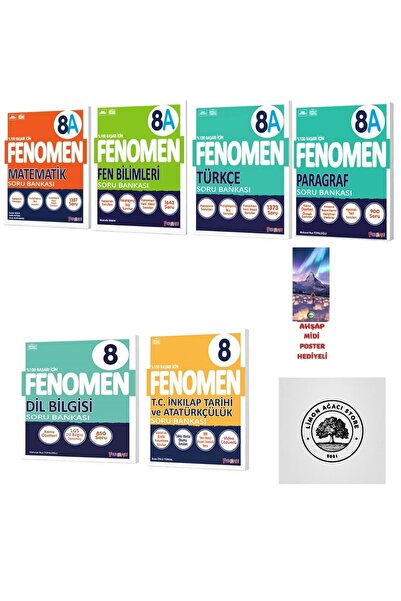 Fenomen Yayıncılık 8 SINIF MATEMATİK A FEN A TÜRKÇE A PARAGRAF A İNKİLAP DİLB...
