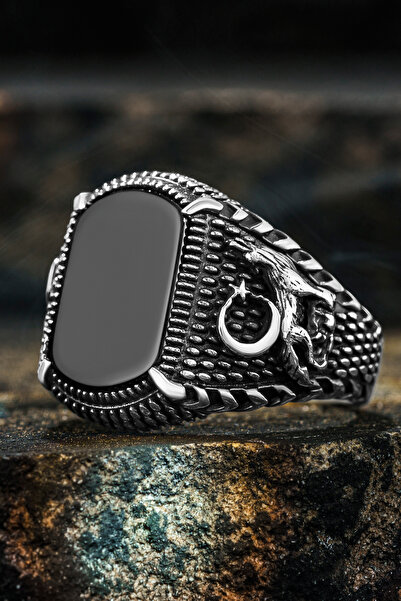 Diriliş Takı Bozkurt Desenli Pençe Gümüş Yüzük