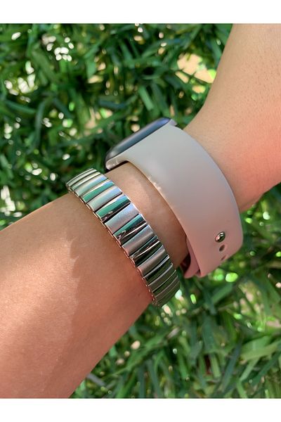 Kaeria Accessory Steel Shiny Matte Silver Flexible Italian Charm Bracelet