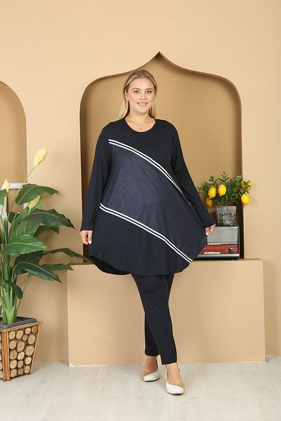 XL Modam ΓΥΝΑΙΚΕΙΟ ΣΕΤ ΜΕΓΕΘΟΣ Lycra Viscose Navy Blue 2 ΤΕΜΑΧΙΩΝ