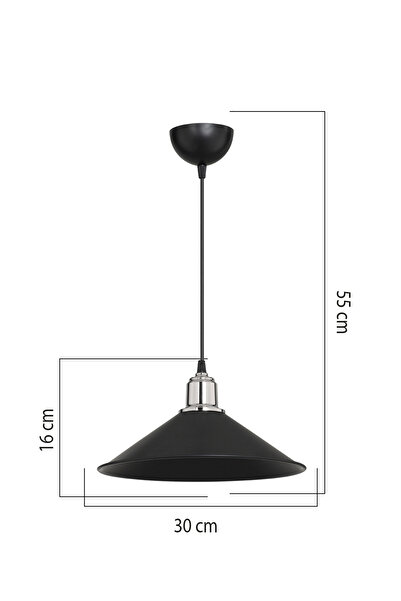 AG LightDesign Siyah Sarkıt Avize Salon Mutfak Koridor Yatak Odası Lamba