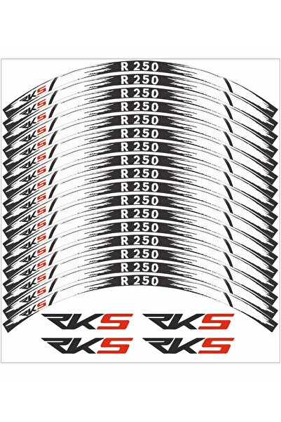 MOTOSEPETİM RKS R250 YAZILI JANT KAPLAMA ŞERİDİ JANT ŞERİDİ STİCKER BEYAZ