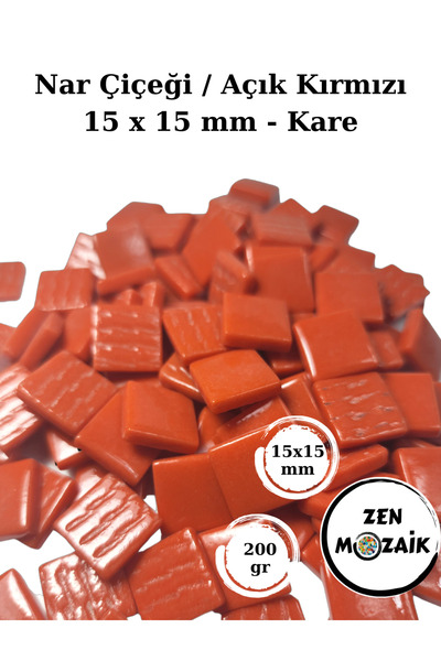 Zen Mozaik Sanatsal Mozaik Çalışmalarınız için 15 x15 mm - Kare Cam Mozaik Taşı