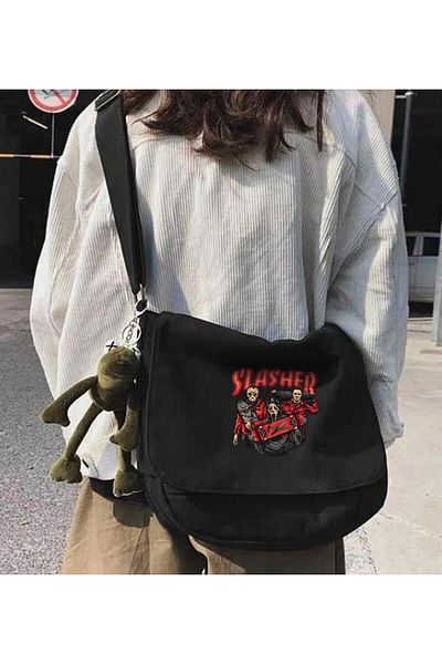 Toum Geantă neagră unisex imprimată Joon Wear Slasher