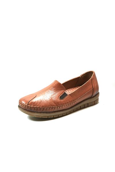 Onlo Ayakkabı 41 Genuine Leather Tan Orthopedic Women's Mother Shoes