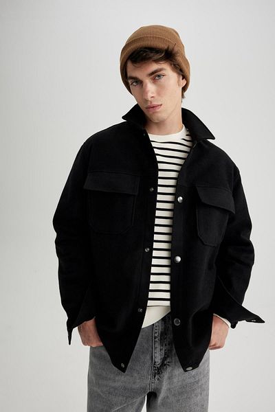 DeFacto Relax Fit Lumberjack Basic Plain Pocket Dlouhý rukáv Košilová bunda A6876Ax23Au