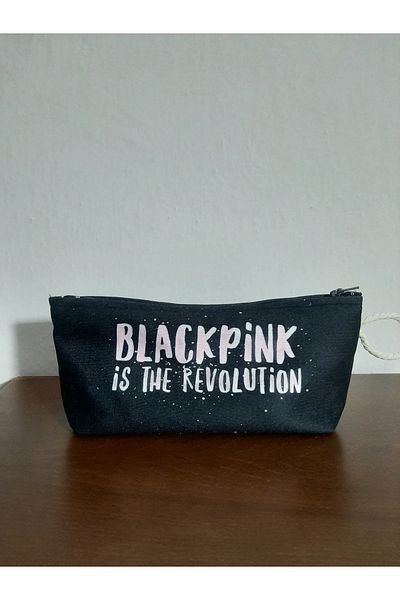 owl bag KPOP - Suport stilou cu model de logo scris Black Pink - geantă de machiaj