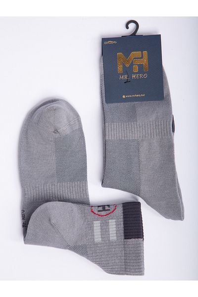 MRHERO 1076 сиви чифт от 6 памучни мъжки спортни тенис чорапи