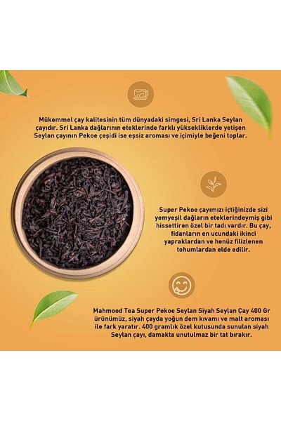 Mahmood Tea Super Pekoe Imported Ceylon Sri Lanka Ceylon Bulk Tea 400 gr