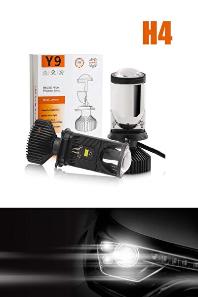 Mega Oto Market Mercekli Led Xenon Y9h4 Şimşek Etkili Ultra Güçlü Işık Teknolojisi