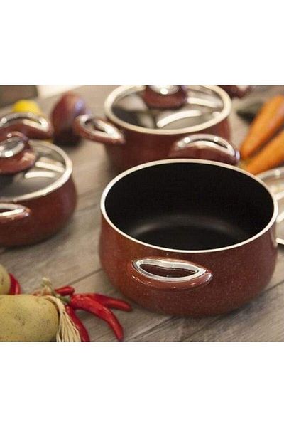 Taç Red Granite 3-Piece Casserole Set - 16-18-20cm Tt-1102