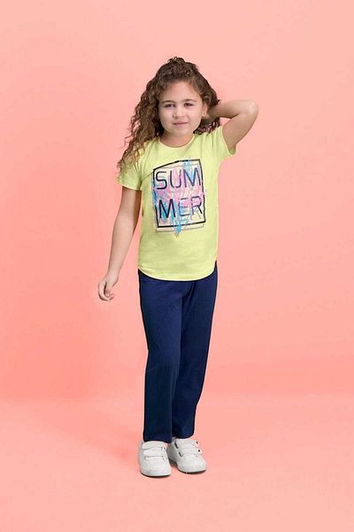 ROLY POLY Sum Mer Lemon Yellow Girls Pajama Set