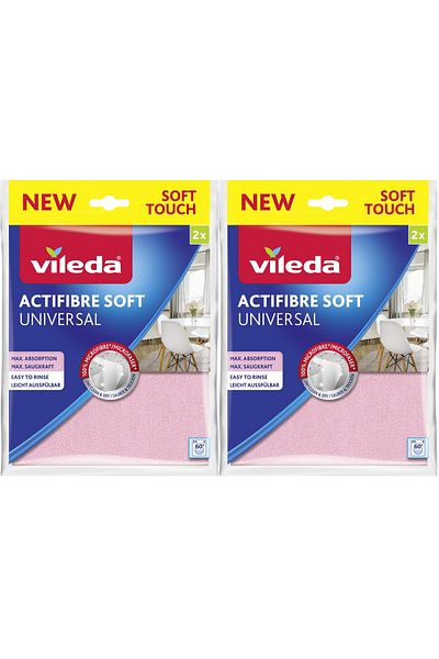 Vileda Cleaning Cloths, Vileda Actifibre, 2 Pieces, Microfiber