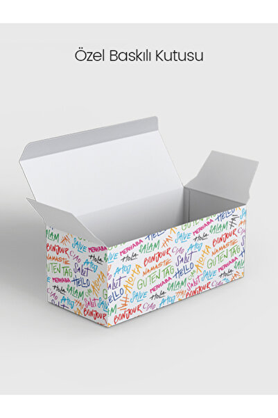 DERELİ MATBAA Not Kartı Kelime Etiketi Kutulu Pastel Lila 100 Adet Özel Oval Kesimli