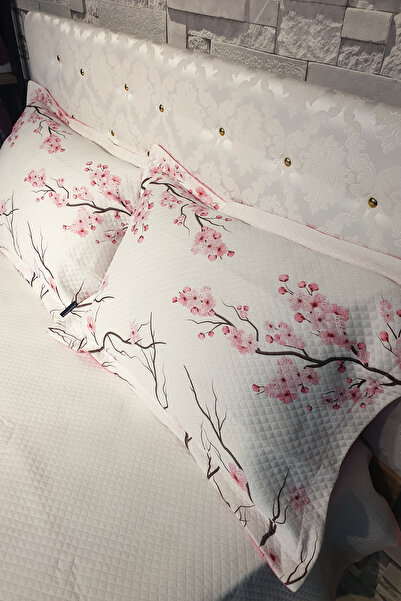 MonoHome Pique Set Cotton Double Jacquard Woven Bedspread Cherry Blossom