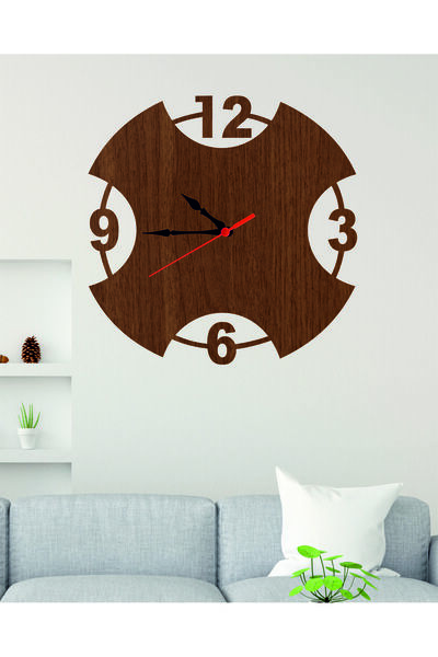 Dekor Treni ساعة حائط خشبية مزخرفة على شكل خفاش