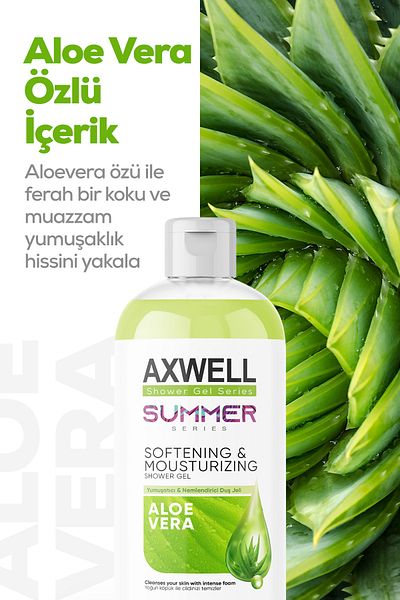 AXWELL Aloevera Extract Moisturizing Softening Shower Gel