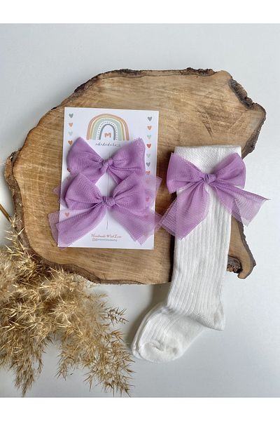 Miniminiksdesing Tulle Bow Accessory Socks and Buckle Set