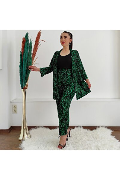 İpli طقم كيمونو مزدوج منقوش بأرجل جزرة