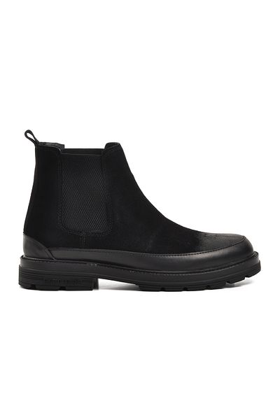 Pierre Cardin 1361654   Black Nubuck Genuine Leather Men's Chelsea Boots