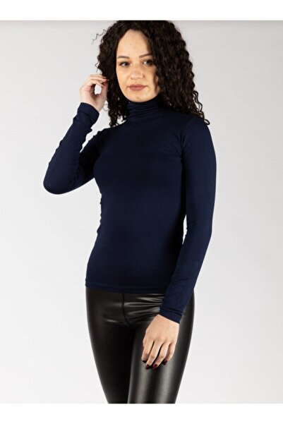 BLUEMOOR Uzunkollu Boğazlı Likralı Penye Badi