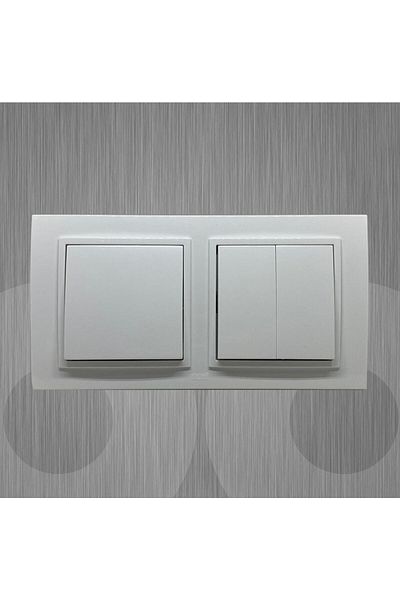ELBİ Zena Double Set Key Commutator Double Frame White