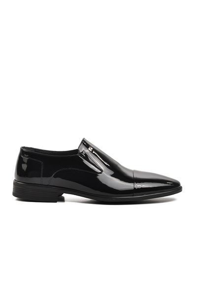 Fosco 2809 Black Patent Leather Genuine Leather Men's Classic Shoes