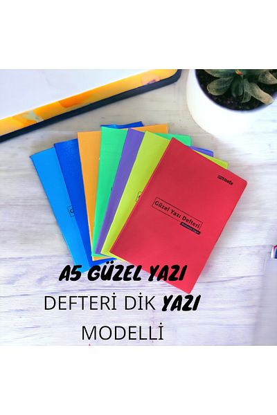 SEYFİKİRTASİYE دفتر كتابة جميل مقاس A5 يحتوي على 40 صفحة وغطاء بلاستيكي وقطعة واحدة من الألوان المختلطة