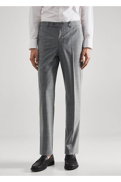 MANGO Man Slim Fit vlněné kalhoty