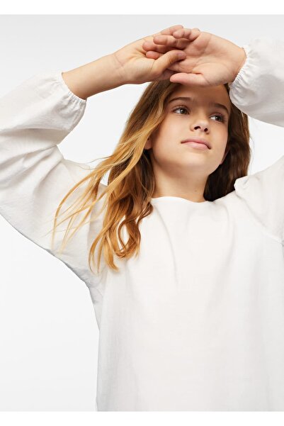 MANGO Kids Μπλουζάκι με φουσκωτά μανίκια