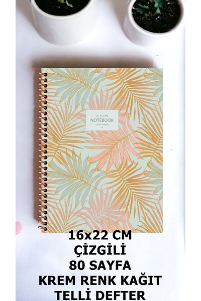 KESKİN COLOR STRIPED 16X22 CM 80 SHEETS CARTON COVER WIRE NOTEBOOK CREAM COLOR PAPERS LA PLUME LIGHTNED NOTEBOOK