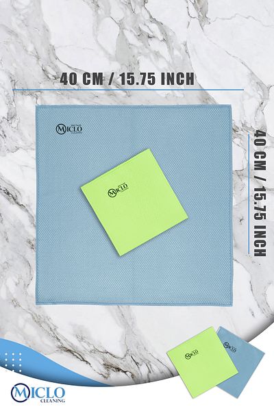 MICLO CLEANING 2 Pieces - 40x40 Magic Glass Cloth - Diamond Pattern