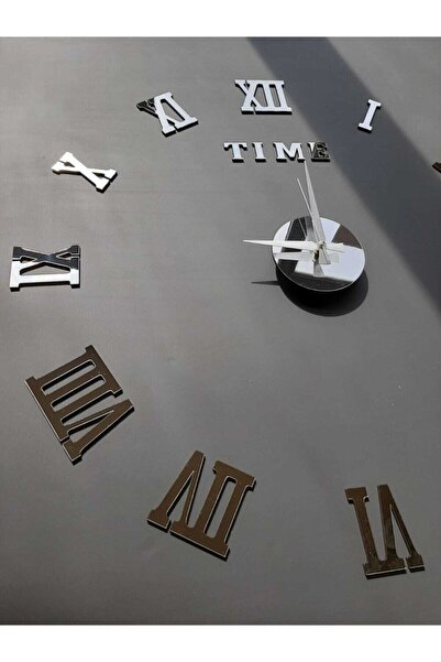 Tuba Decor 8 Cm Boyunda 3d Kendin Yap Dıy Gold Duvar Saati Büyük Altın Sarısı Roma Rakamlı Ekonomik