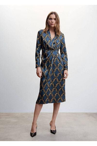 MANGO Woman Rochie midi cu lanțuri