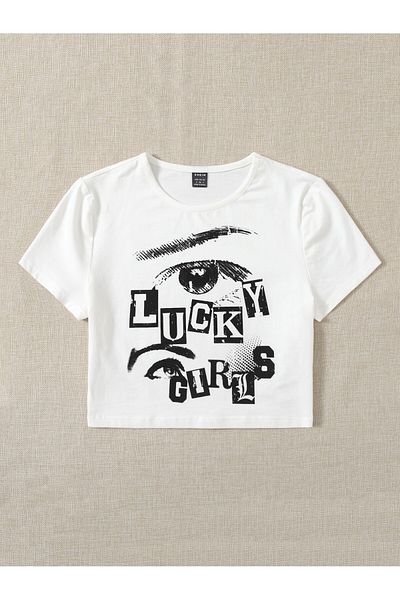 Jose Clothing ΓΥΝΑΙΚΕΙΑ ΛΕΥΚΗ ΕΚΠΤΩΜΕΝΗ ΚΟΝΤΟΜΑΝΙΚΗ ΣΤΟ ΣΩΜΑ OTURAN CROP TOP BABY TEE BLUZ