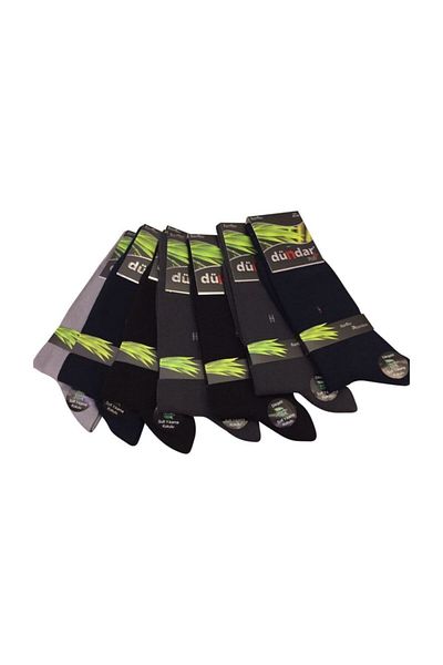 Dündar Seamless Quality 4 Seasons Bamboo Men's Socks 6 Pieces Mixed Color