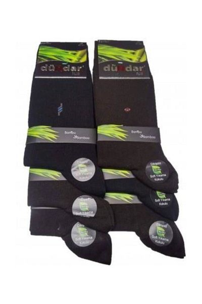 Dündar Seamless Quality 4 Seasons Bamboo Men's Socks 6 Pieces Mixed Color