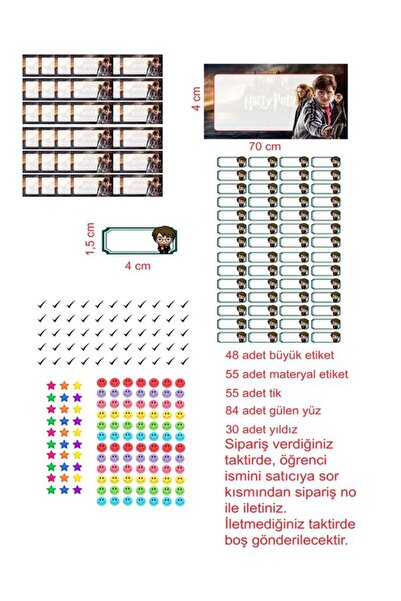 EyER Shoping هاري بوتر كتاب دفتر المدرسة التسمية مع 270 قطعة قطع