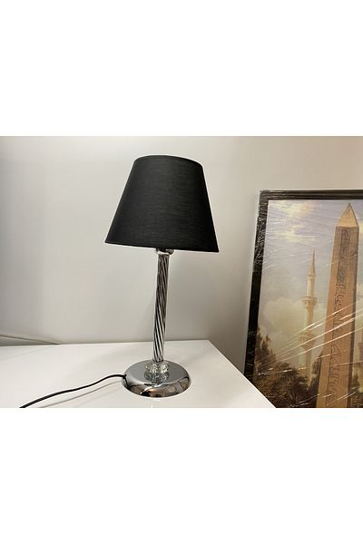 asellus Mette Twisted Lampshade with crystal detail, stol lamp, Table Lamp chrome Plated (silver color)