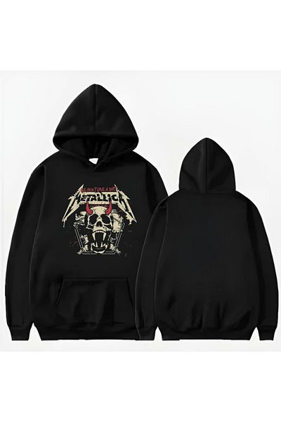 Garalio METALICA Skull Head Printed Hooded SWEATSHIRT