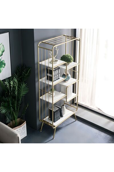 larissa design KİTAPLIK METAL GOLD