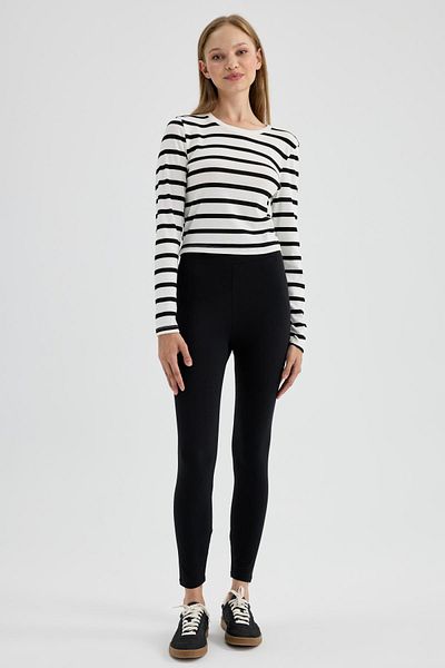 DeFacto Basic Slim Fit punčochové kalhoty s vysokým pasem