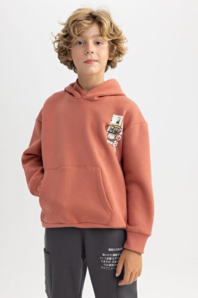 DeFacto Boy's Oversize Fit Hooded Thick Sweatshirt A8631A823Wn