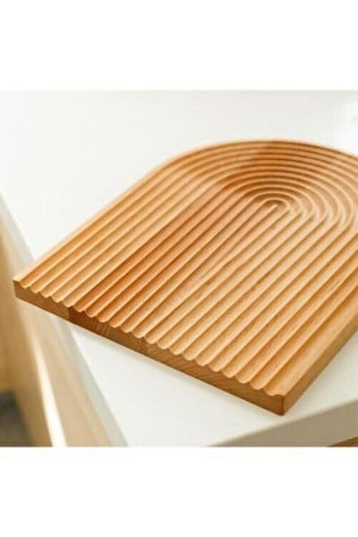 LinkaHome Wood Carved Half Rainbow Decorative Wooden Tray Presentation Tray Presentation Bathroom Tray