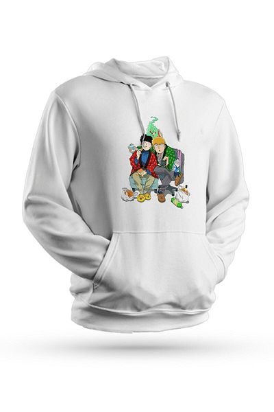 Pisa Art Anime Mob Psycho 100 εμπριμέ λευκό φούτερ Unisex με κουκούλα