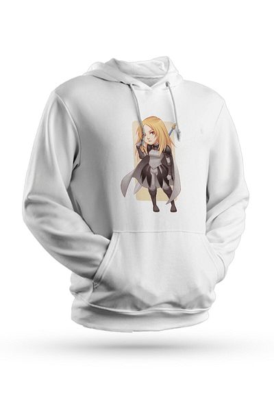 Pisa Art Φούτερ Anime Claymore με στάμπα λευκό Unisex με κουκούλα