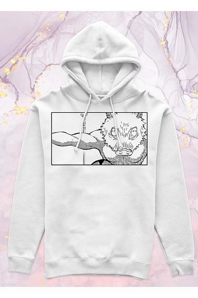 Pisa Art Demon Slayer (kimetsu No Yaiba) - Inosuke Hashibira - Φούτερ με κουκούλα χωρίς τσέπη